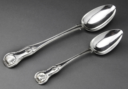 Georgian Scottish Silver Basting and Tablespoon - Kings Pattern